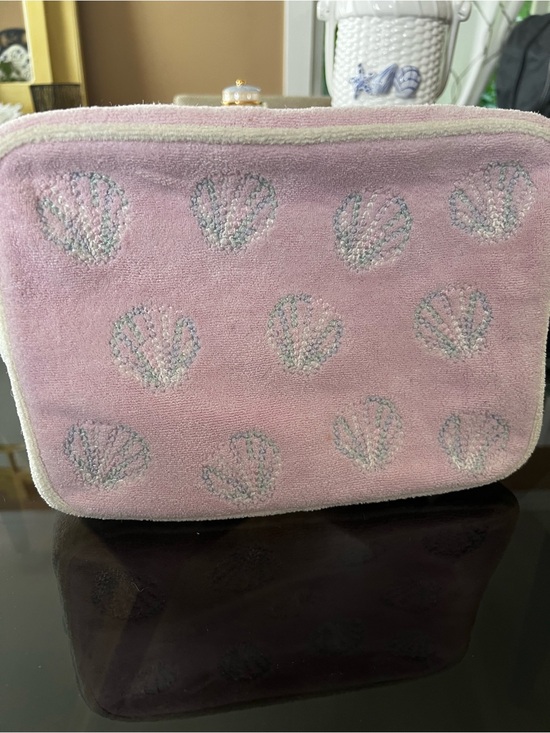 Stoney Clover Lane Handbags - Stoney Clover Lane Pink Seashell Embroidered Cosmetic Pouch